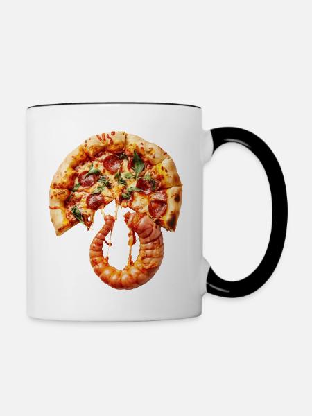 Wurm - Tasse zweifarbig - Weiß/Schwarz