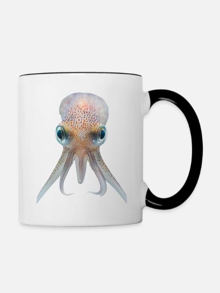 Tintenfisch - Tasse zweifarbig - Weiß/Schwarz
