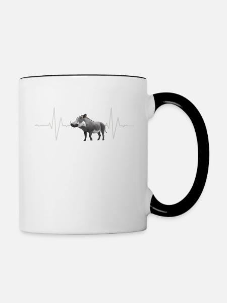 Warzenschwein - Tasse zweifarbig - Weiß/Schwarz