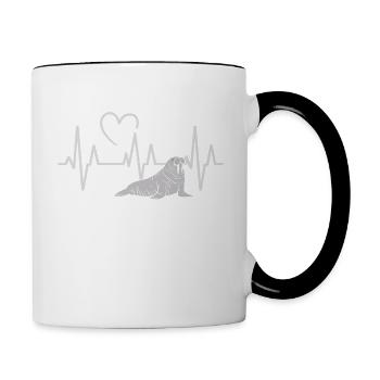 Walross - Tasse zweifarbig - Weiß/Schwarz - Rechts