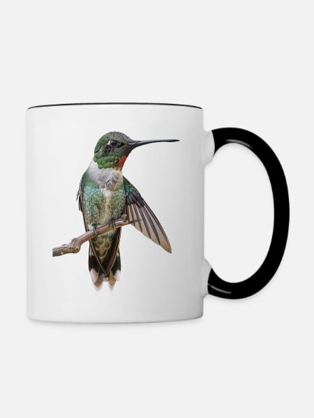 Kolibri - Tasse zweifarbig - Weiß/Schwarz