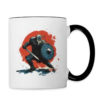 Viking Warrior Viking Vikings Norseman Odin - Contrasting Mug - white/black - Right