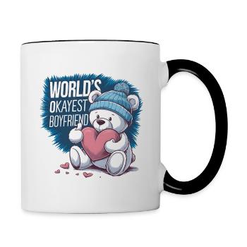 Partner Schatz Valentinstag Liebe lustiger Spruch - Tasse zweifarbig - Weiß/Schwarz - Rechts