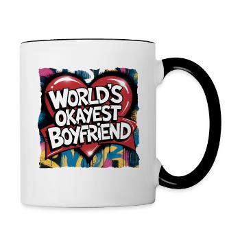 Partner Schatz Valentinstag Liebe lustiger Spruch - Tasse zweifarbig - Weiß/Schwarz - Rechts