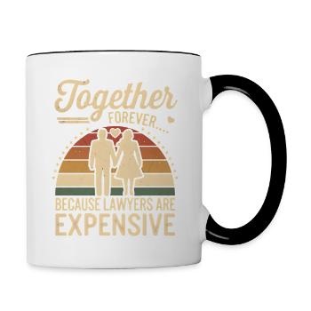 Jahrestag & Hochzeitstag lustigen Spruch Valentine - Tasse zweifarbig - Weiß/Schwarz - Rechts