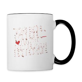 Jahrestag & Hochzeitstag lustigen Spruch Valentine - Tasse zweifarbig - Weiß/Schwarz - Rechts