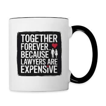 Jahrestag & Hochzeitstag lustigen Spruch Valentine - Tasse zweifarbig - Weiß/Schwarz - Rechts