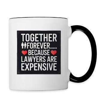 Jahrestag & Hochzeitstag lustigen Spruch Valentine - Tasse zweifarbig - Weiß/Schwarz - Rechts