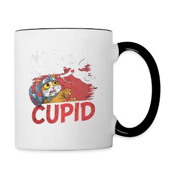 Single & Anti Liebe Valentinstag Not today cupid - Tasse zweifarbig - Weiß/Schwarz - Rechts