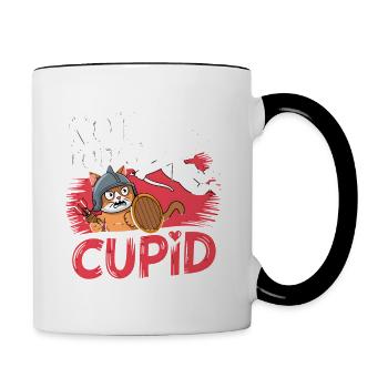 Single & Anti Liebe Valentinstag Not today cupid - Tasse zweifarbig - Weiß/Schwarz - Rechts