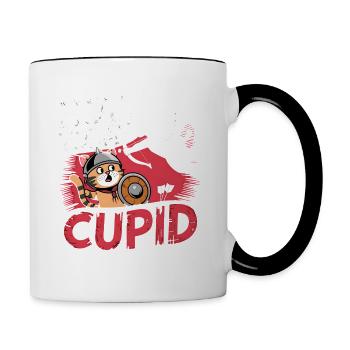 Single & Anti Liebe Valentinstag Not today cupid - Tasse zweifarbig - Weiß/Schwarz - Rechts