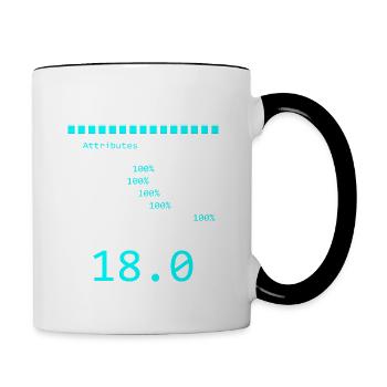 18 Geburtstag Lustiges Geburtstags Outfit Geschenk - Tasse zweifarbig - Weiß/Schwarz - Rechts