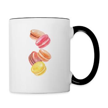 Macarons colorés Peinture à l’aquarelle Macarons colorés - Mug contrasté - blanc/noir - Droite