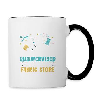 Funny Quilting Men Women Sewing Sew Quilter Sewer - Mug contrasté - blanc/noir - Droite