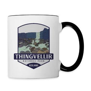 Thingvellir National Park - Iceland - Contrasting Mug - white/black - Right
