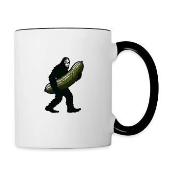 Juste de l’aneth. Cornichon Bigfoot Sasquat - Mug contrasté - blanc/noir - Droite