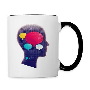 Abstract illustration of communication - Contrasting Mug - white/black - Right