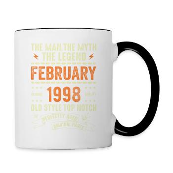 Février 1998 - Février 1998 Anniversaire Février 1998 - Mug contrasté - blanc/noir - Droite