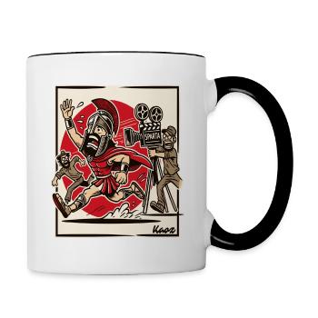 Leo the Nidas – Sparta actor flees from the set - Contrasting Mug - white/black - Right