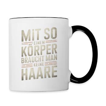 Avec un tel corps - tête chauve cheveux courts - Mug contrasté - blanc/noir - Droite