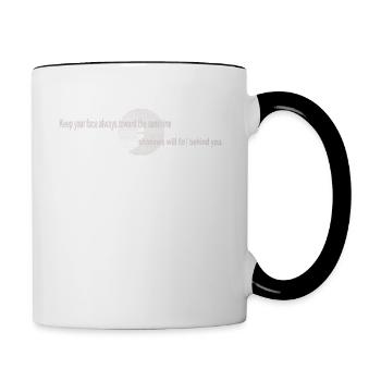 Inspirierendes Sonnenschein-Zitat Inspirational - Tasse zweifarbig - Weiß/Schwarz - Rechts