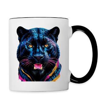 Tigre - Mug contrasté - blanc/noir - Droite