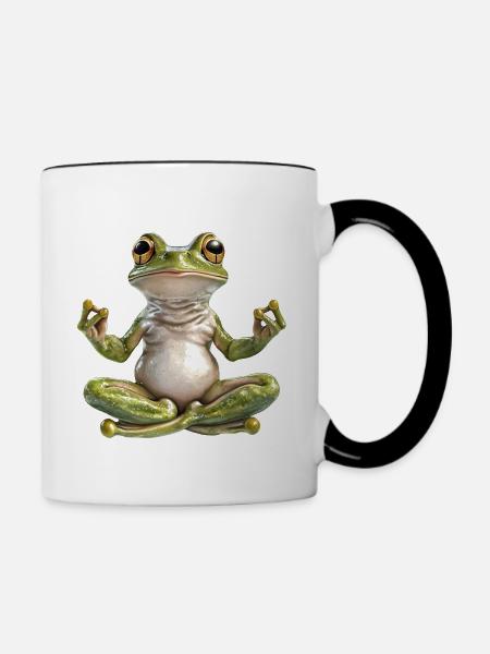 Frosch - Tasse zweifarbig - Weiß/Schwarz