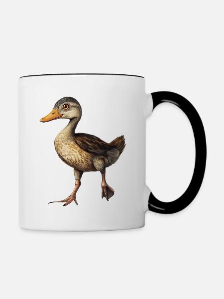 Ente - Tasse zweifarbig - Weiß/Schwarz