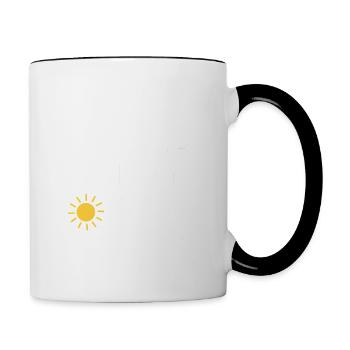 Je suis une femme simple comme les chiens de soleil et le café - Mug contrasté - blanc/noir - Droite