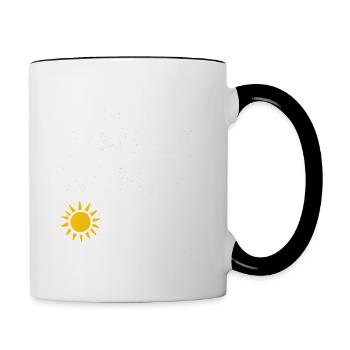 Je suis une femme simple comme les chiens de soleil et le café - Mug contrasté - blanc/noir - Droite