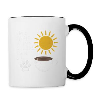 Je suis une femme simple comme les chiens de soleil et le café - Mug contrasté - blanc/noir - Droite
