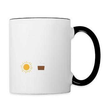 I`m a simple woman like sunshine dogs & coffee - Tasse zweifarbig - Weiß/Schwarz - Rechts