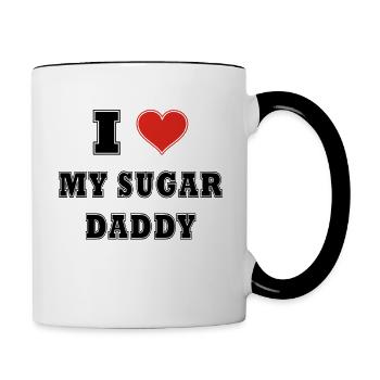 I love my Sugar daddy - Tasse zweifarbig - Weiß/Schwarz - Rechts