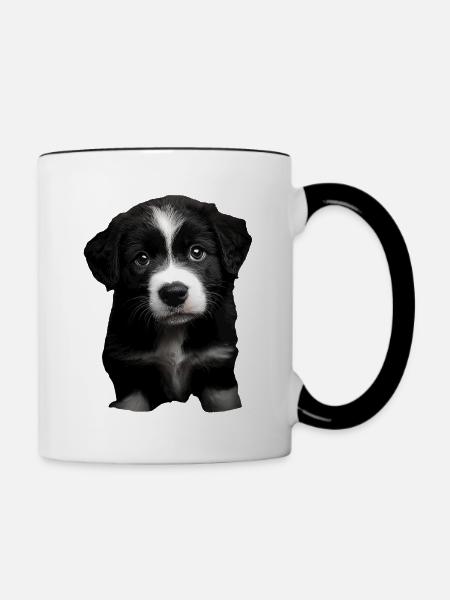 Berner Sennenhund - Tasse zweifarbig - Weiß/Schwarz