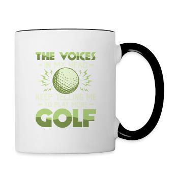 The Voices In My Head Keep Telling Me Golf Golfer - Contrasting Mug - white/black - Right
