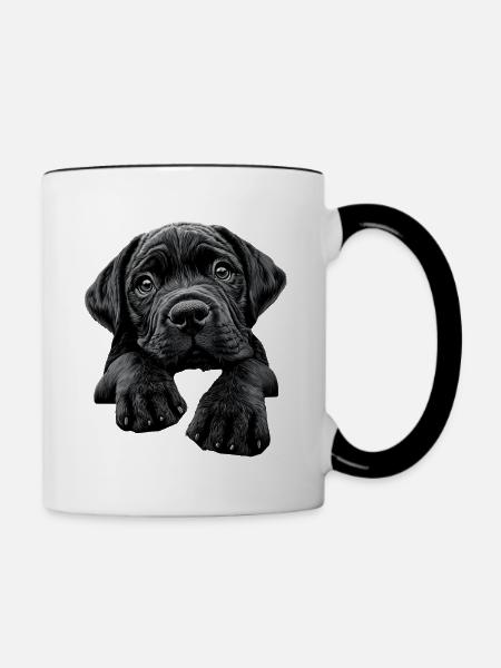 Bullmastiff - Tasse zweifarbig - Weiß/Schwarz