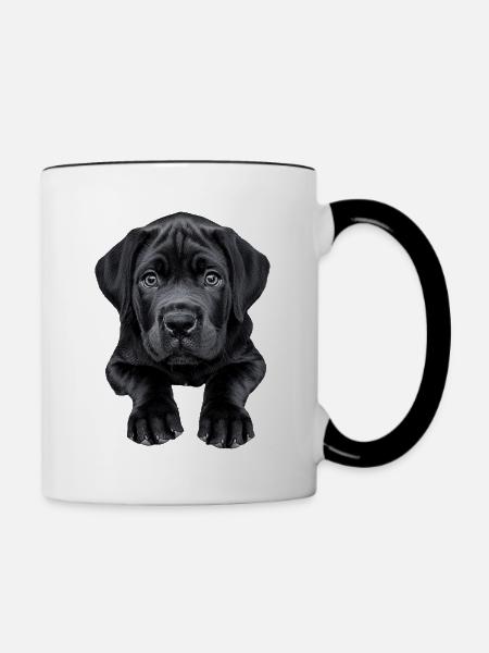Englischer Mastiff - Tasse zweifarbig - Weiß/Schwarz