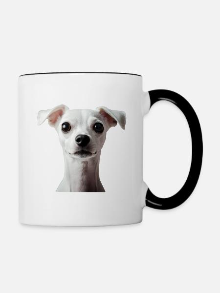 Italienischer Windspielhund - Tasse zweifarbig - Weiß/Schwarz