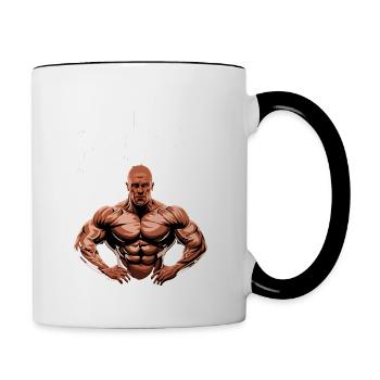 Bald men dad With a body like this who needs hair - Tasse zweifarbig - Weiß/Schwarz - Rechts