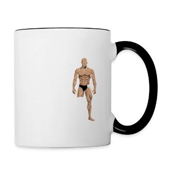 Bald men dad With a body like this who needs hair - Tasse zweifarbig - Weiß/Schwarz - Rechts