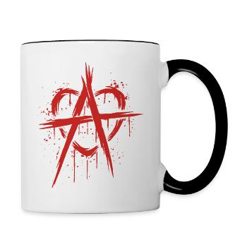 Liebesanarchie - Tasse zweifarbig - Weiß/Schwarz - Rechts