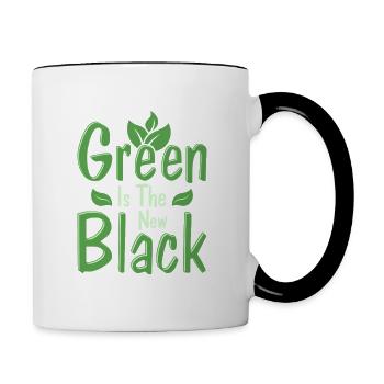 Green Is The New Black Earth Day Planet - Contrasting Mug - white/black - Right