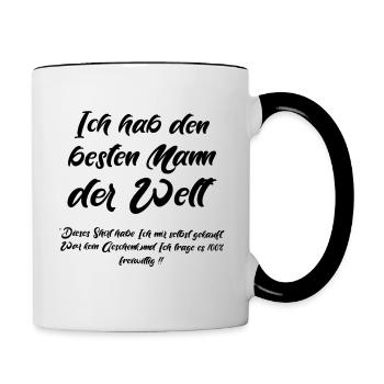 Ich habe den besten Mann der Welt - Tasse zweifarbig - Weiß/Schwarz - Rechts