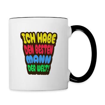 Ich habe den besten Mann der Welt - Tasse zweifarbig - Weiß/Schwarz - Rechts