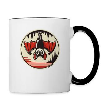 Naughty Bat, Headlong Into The Cave Adventure - Contrasting Mug - white/black - Right