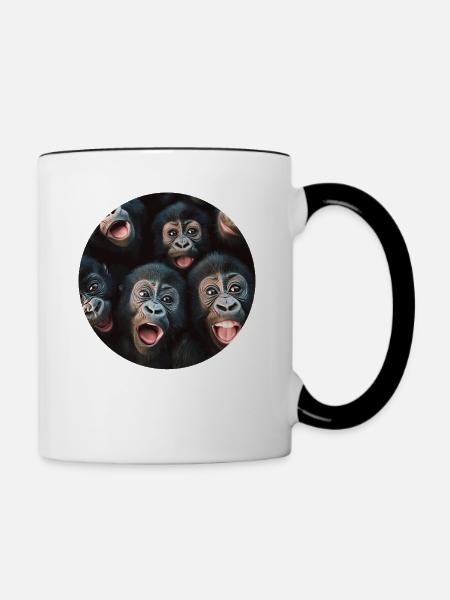 Gorilla - Tasse zweifarbig - Weiß/Schwarz