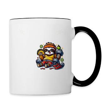 Sloth stays lazy I used to be totally motivated - Contrasting Mug - white/black - Right