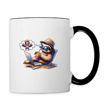 Sloth stays lazy I used to be totally motivated - Contrasting Mug - white/black - Right