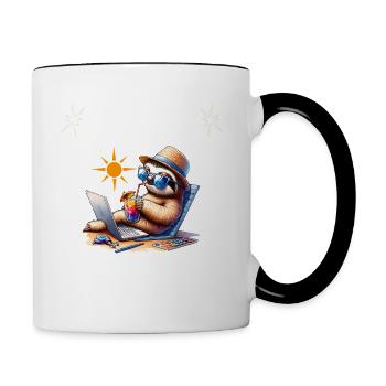 Sloth stays lazy I used to be totally motivated - Contrasting Mug - white/black - Right