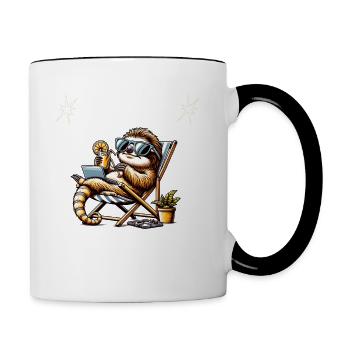 Sloth stays lazy I used to be totally motivated - Contrasting Mug - white/black - Right